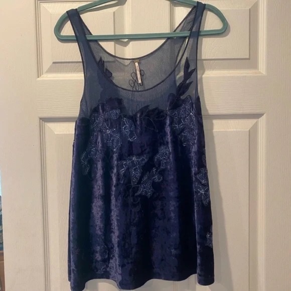 Free People Burnout Velvet Tank Top Large - Picture 1 of 10